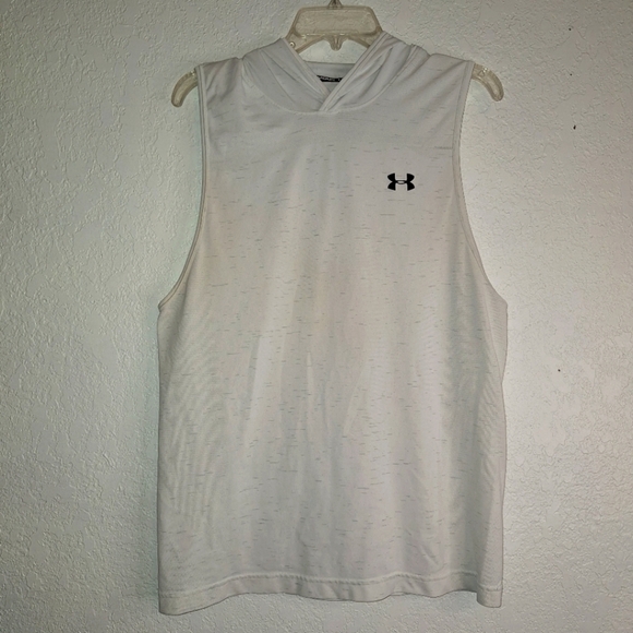 Underarmour White Hooded Fitted Tank Size Large - Picture 1 of 7